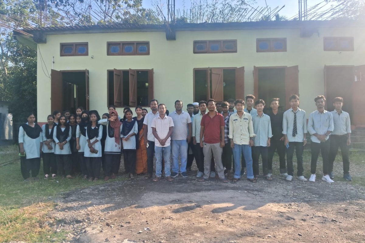 Students and faculty gathering at Tulshibil Degree College campus in Kokrajhar Assam